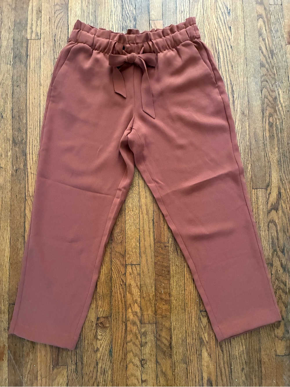 LOFT Terracotta Paper Bag-Style Pants